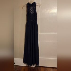 Long Blue Lace Dress Size Small